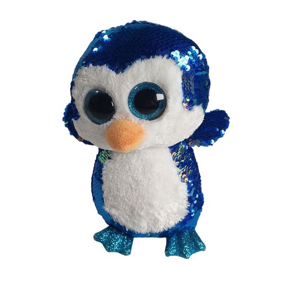 Payton The Penguin TY Flippables 10 Inch Tall 2018 Plush Sequin Toy Gift Beanie - Picture 1 of 7